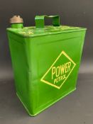 A Power Petrol two gallon petrol can, by Valor, by August 1929.