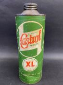 A Wakefield Castrol Motor Oil XL grade cylindrical cardboard quart can.