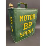 A BP Motor Spirit two gallon petrol can by Valor, dated August 1936.