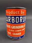 A Carborundum Valve Grinding Compound 1lb tin in excellent condition, possibly new old stock.