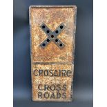 An unusual Irish crossroads cast iron sign, 12 x 26 1/2".