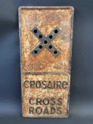 An unusual Irish crossroads cast iron sign, 12 x 26 1/2".