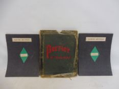 A rare pair of motoring maps on linen - North and South Sections, the sleeve advertising Perrier.