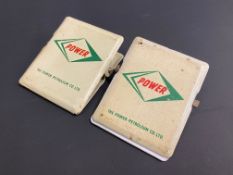 Two Power Petrol letter clips.