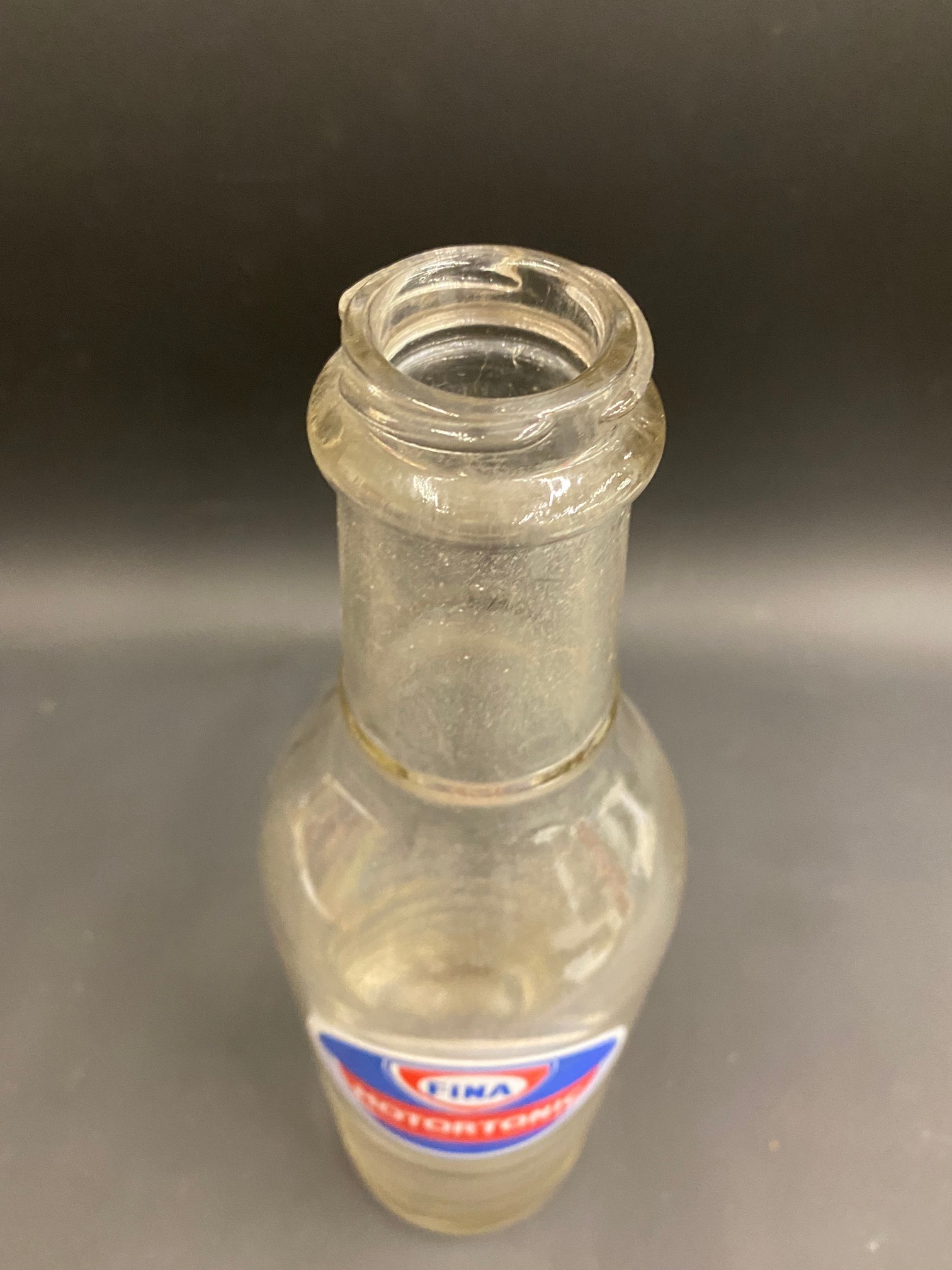 A Fina Motortonic quart glass oil bottle. - Image 3 of 3