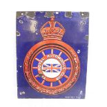 An early and rare RAC rectangular enamel sign with central emblem to both sides, British version