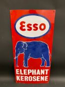An Esso Elephant Kerosene part pictorial enamel sign, by Bengal Enamel, 12 x 24".