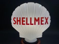 A Shellmex glass petrol pump globe by Hailware in superb condition, fully stamped underneath and