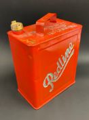 A Redline two gallon petrol can by Valor dated April 1929, with original brass cap.