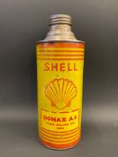 An Irish Shell Donax cylindrical quart can.
