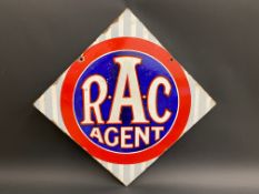 An RAC Agent lozenge shaped double sided enamel sign, with some small areas of restoration, 28 x