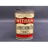 A Witham Lubricating Oil oval can in excellent condition.