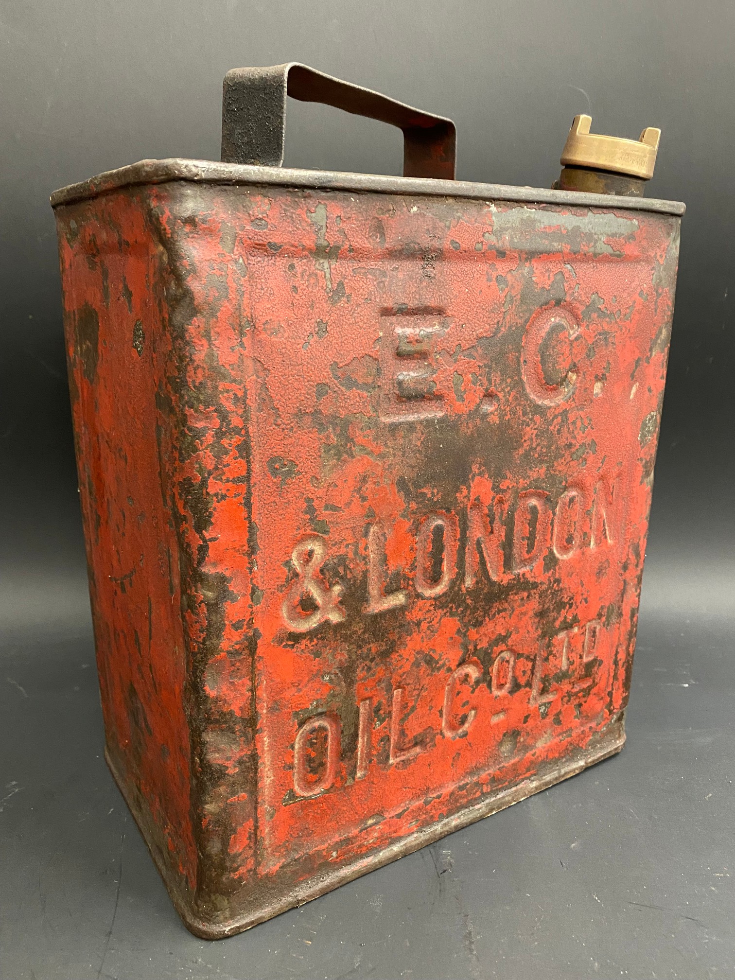 An E.C. & London Oil Co. Ltd two gallon petrol can, with a brass Esso cap. - Image 2 of 4