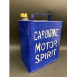A Carburine Motor Spirit two gallon petrol can with correct brass cap.