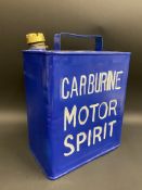 A Carburine Motor Spirit two gallon petrol can with correct brass cap.