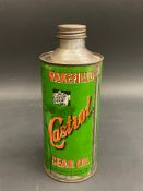 A Wakefield Castrol Gear Oil 'F' grade cylindrical quart can with image of a gearbox internals,