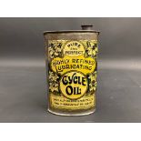 A Pure and Perfect Highly Refined Lubricating Cycle Oil oval can in good condition.