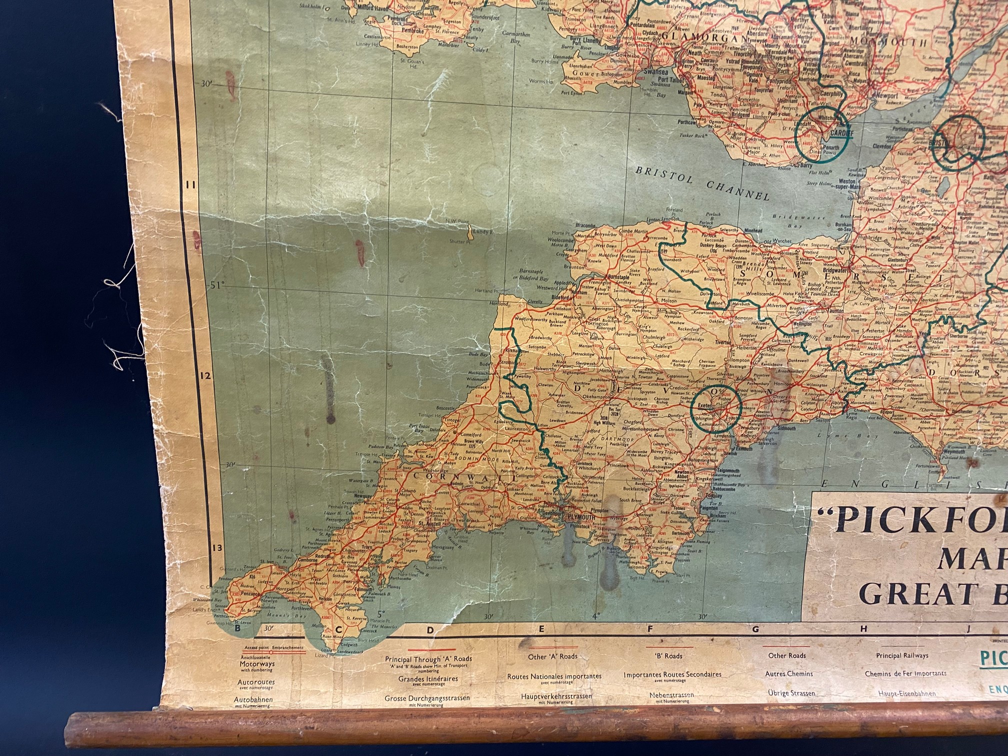 A Pickfordsway map of Great Britain dated 1965, 35 1/2 x 47". - Image 7 of 7