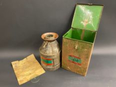 A County Council of Essex weights and measures test canister, in a metal carry case, with