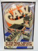 An original CAV Accumulators pictorial advertising poster, 20 x 30".