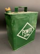 A Power Petrol two gallon petrol can by Reads of Liverpool, dated December 1927, with correct