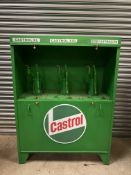 A Castrol garage forecourt three pump oil cabinet, restored.