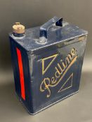 A Redline two gallon petrol can by Valor, dated March 1939, with correct brass cap.