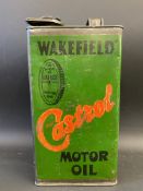 A Wakefield Castrol Motor Oil gallon can with Gear Ease oval motif.