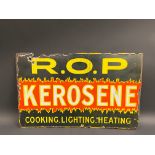 A rare R.O.P. Kerosene rectangular double sided enamel sign, 20 x 12 1/2".