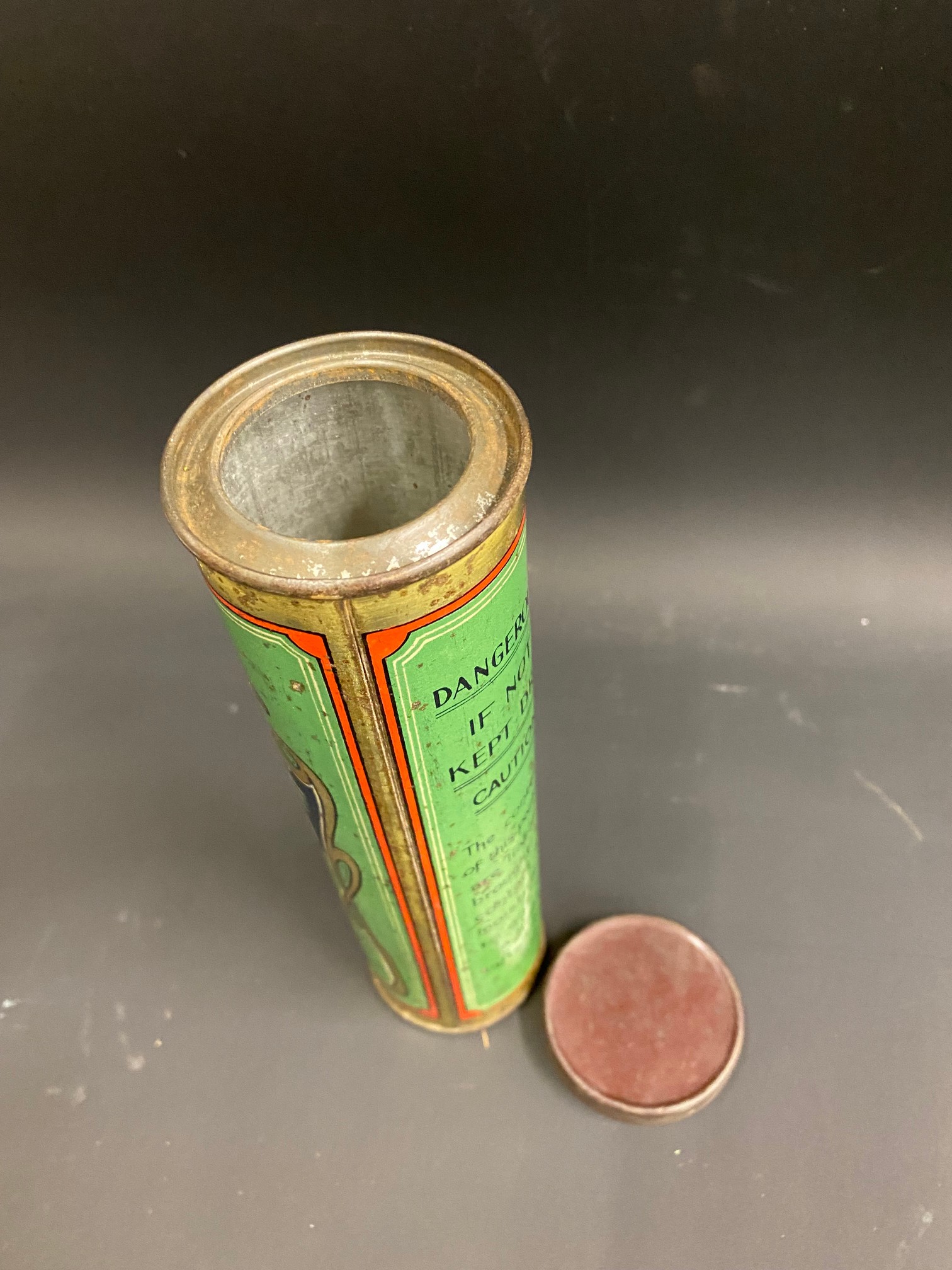 A Carbide of Calcium 1lb cylindrical tin in good condition. - Image 5 of 6