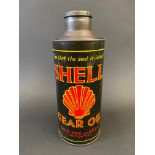 A Shell Gear Oil cylindrical quart can in excellent bright condition.