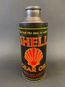 A Shell Gear Oil cylindrical quart can in excellent bright condition.