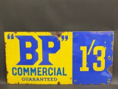 A BP Commercial Guaranteed rectangular enamel sign, with excellent gloss, 36 x 18".