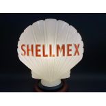 A Shellmex glass petrol pump globe by Hailware, fully stamped underneath.