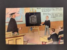 A Shell Motor Spirit postcard depicting a classroom scene.