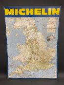 A Michelin tin map lithograph sign, 24 3/4 x 34".