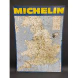 A Michelin tin map lithograph sign, 24 3/4 x 34".