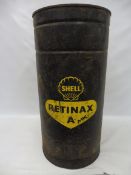 A Shell Retinax A ten gallon cylindrical drum.