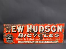 An early New Hudson Bicycles rectangular enamel sign, 36 x 12".