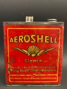 An early Aeroshell rectangular can, possibly half gallon, foreign version.