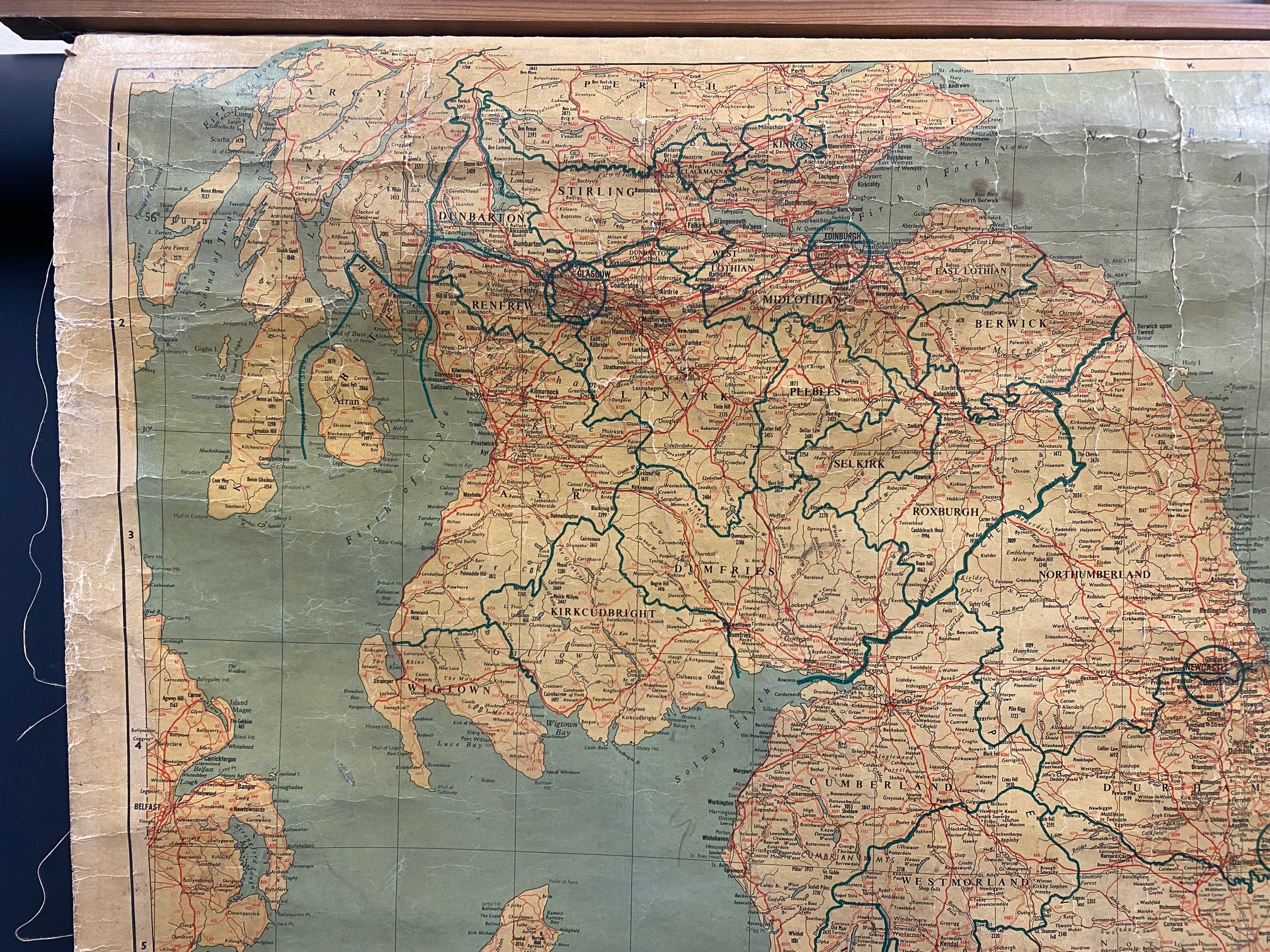 A Pickfordsway map of Great Britain dated 1965, 35 1/2 x 47". - Image 3 of 7