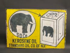 A Standard Oil Co. of NY pictorial double sided enamel sign, with some restoration, 30 x 19 1/2".