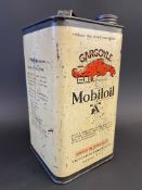 A Gargoyle Mobiloil 'A' grade square gallon can.