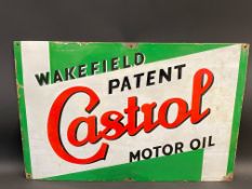 A Wakefield Castrol Motor Oil rectangular enamel sign by Bruton of Palmers Green, some