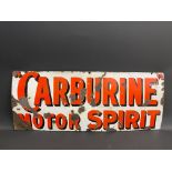 A Carburine Motor Spirit rectangular enamel sign by Bruton of Palmers Green, 35 x 14".