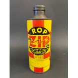 An ROP ZIP Lub. Oil 'Guaranteed to pass Air Ministry...' cylindrical quart can in excellent bright