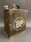 A BP two gallon petrol can by Grant of London, still with original stencilled letters to both sides,