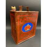 A Crown Spirit two gallon petrol can, with plain brass cap.