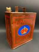 A Crown Spirit two gallon petrol can, with plain brass cap.