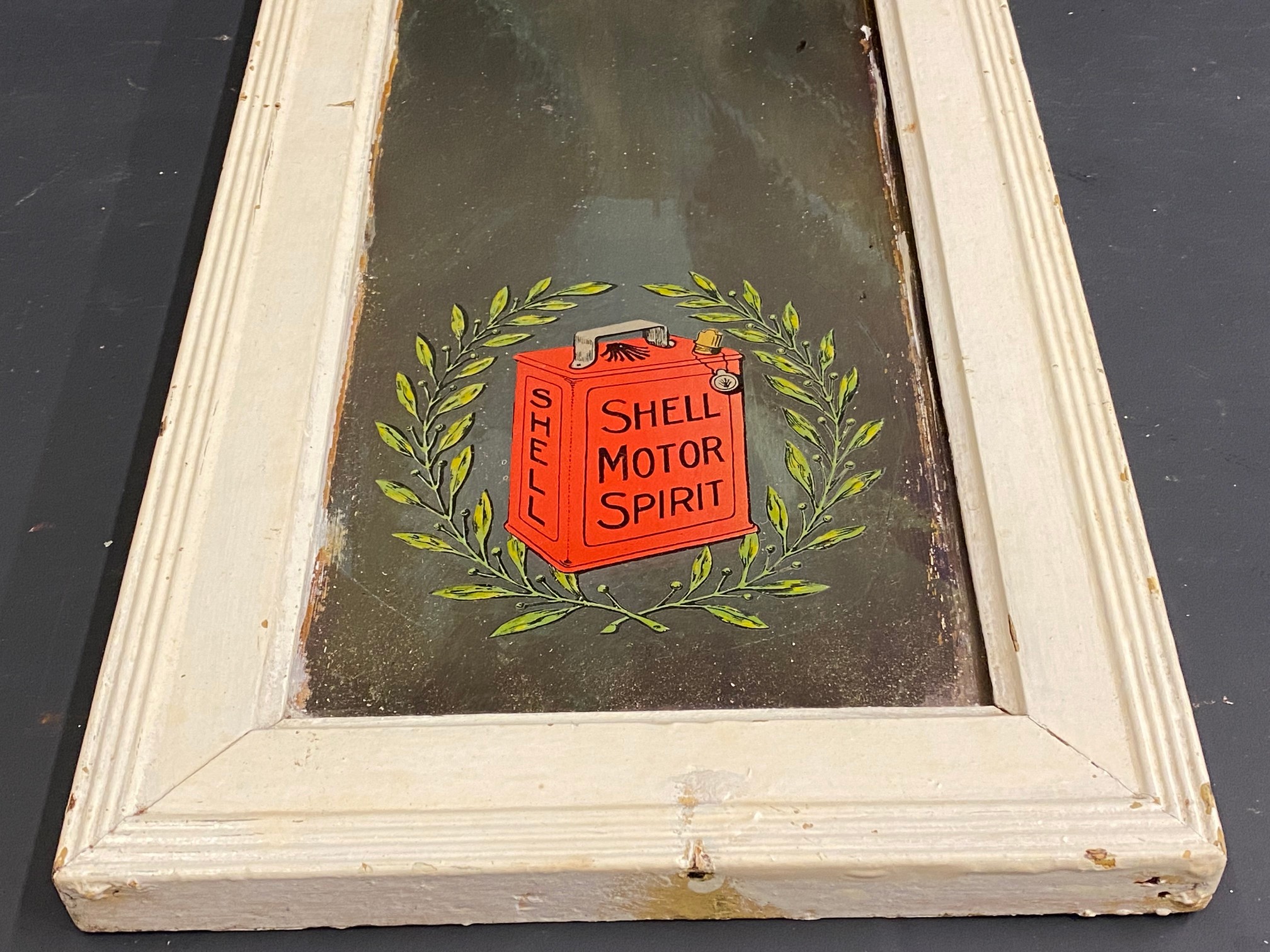 A Shell narrow advertising mirror with can within laurel wreath motif, original Forrest & Son - Image 2 of 5